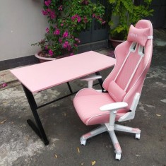 Bộ Bàn Chữ Z Và Ghế Livestream E-Dra Hera Màu Hồng