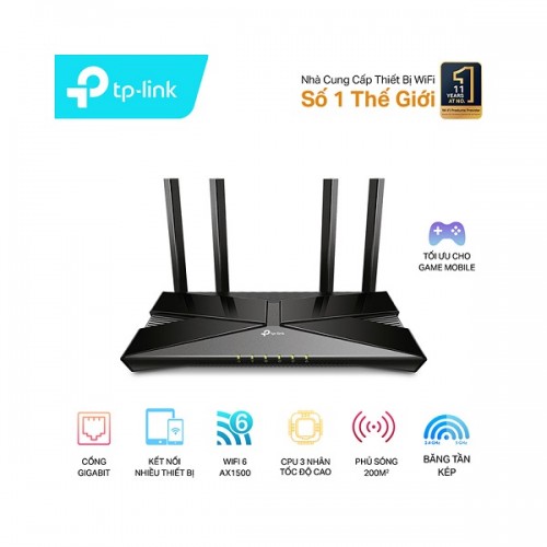 Bộ phát WiFi 6 Gigabit băng tần kép TP-Link Archer AX10