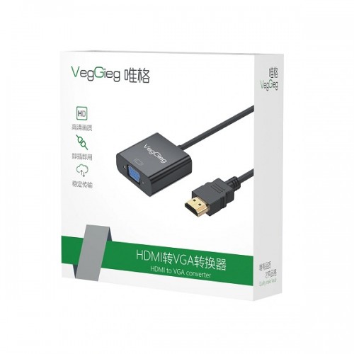 Cáp chuyển HDMI sang VGA VEGGIEG đen V-Z612