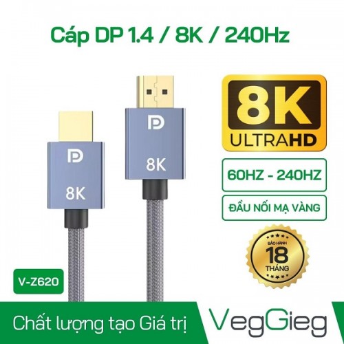 Cáp DisplayPort 1.4 8K@240Hz - V-Z620 dài 1,5m