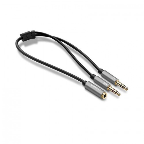 Cáp Gộp Ugreen 20899 Audio 3.5mm 2 Vào 1 Ra Mic và Tai Nghe (Dài 20cm)