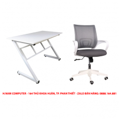 Combo Bàn Z Gaming Trắng và Ghế Văn Phòng khung Trắng cao cấp