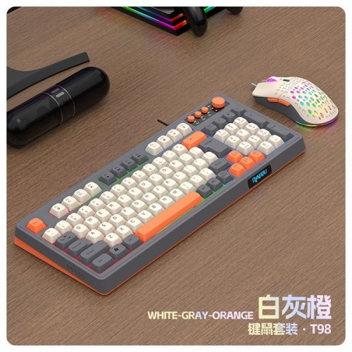 Combo phím và chuột giả cơ Gaming RAIKU T98 - Màu Đen