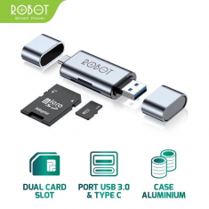 Đọc Thẻ Nhớ ROBOT CR202 - 2 Đầu Type-C Và USB 3.0