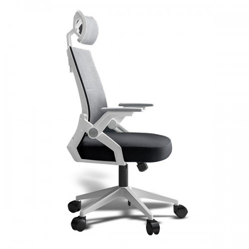 Ghế Công Thái Học Tay Gập Màu Trắng – TMS04 - 588