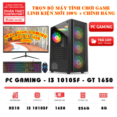 Trọn bộ PC Gaming Màn hình CONG 24 inch 100Hz CPU i3 10105F VGA 1650