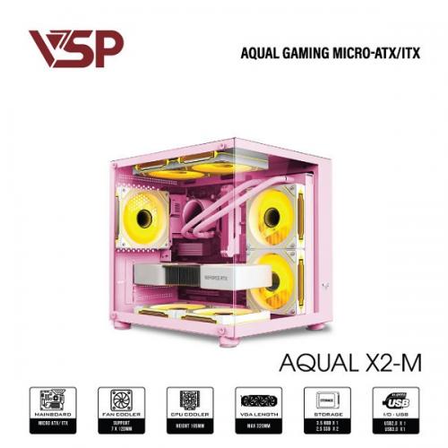 Vỏ Case VSP AQUAL X2-M Pink - Màu Hồng + Tặng Kèm 3 FAN